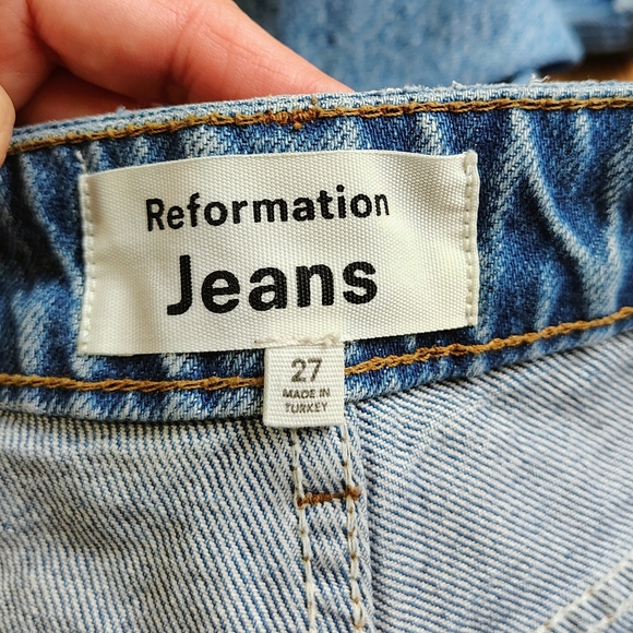 Reformation Cynthia High Rise Straight Women's Jeans Button Fly Medium Wash 27. - Picture 12 of 16